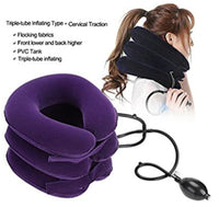 3 Layers Neck Traction Inflatable Neck Protector Support in purple.