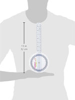 The REA Tape Goniometer  Material: Toughened Clear Plastic  Graduation: 0-340mm  Protrector: 0-360 DGR